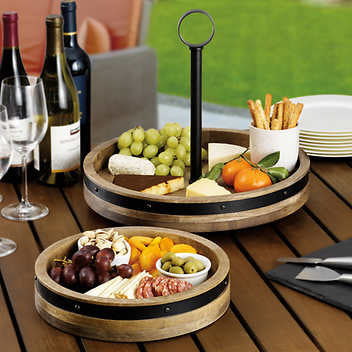 Bandeja organizadora giratoria de dos niveles