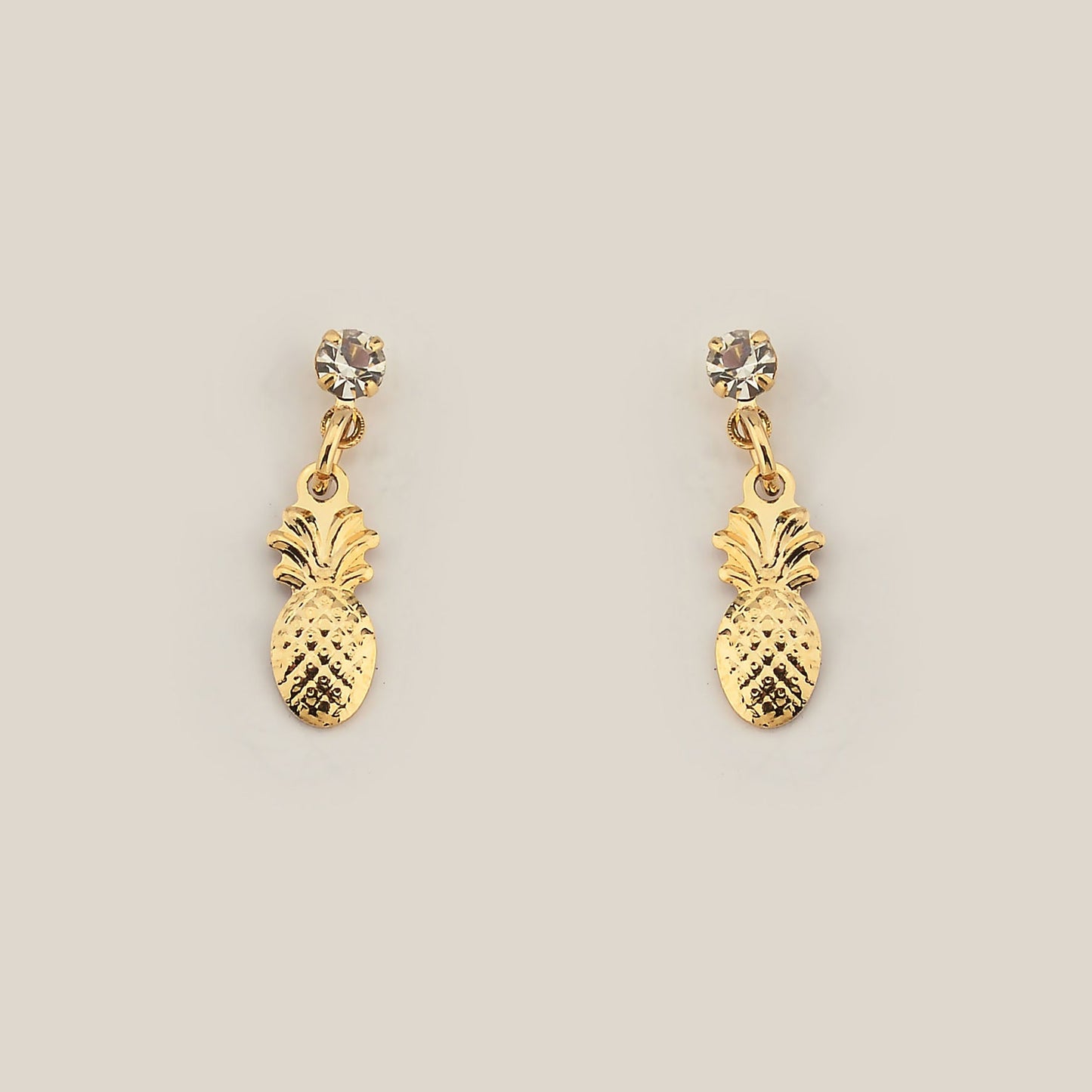 Aro piña colgante con cristal