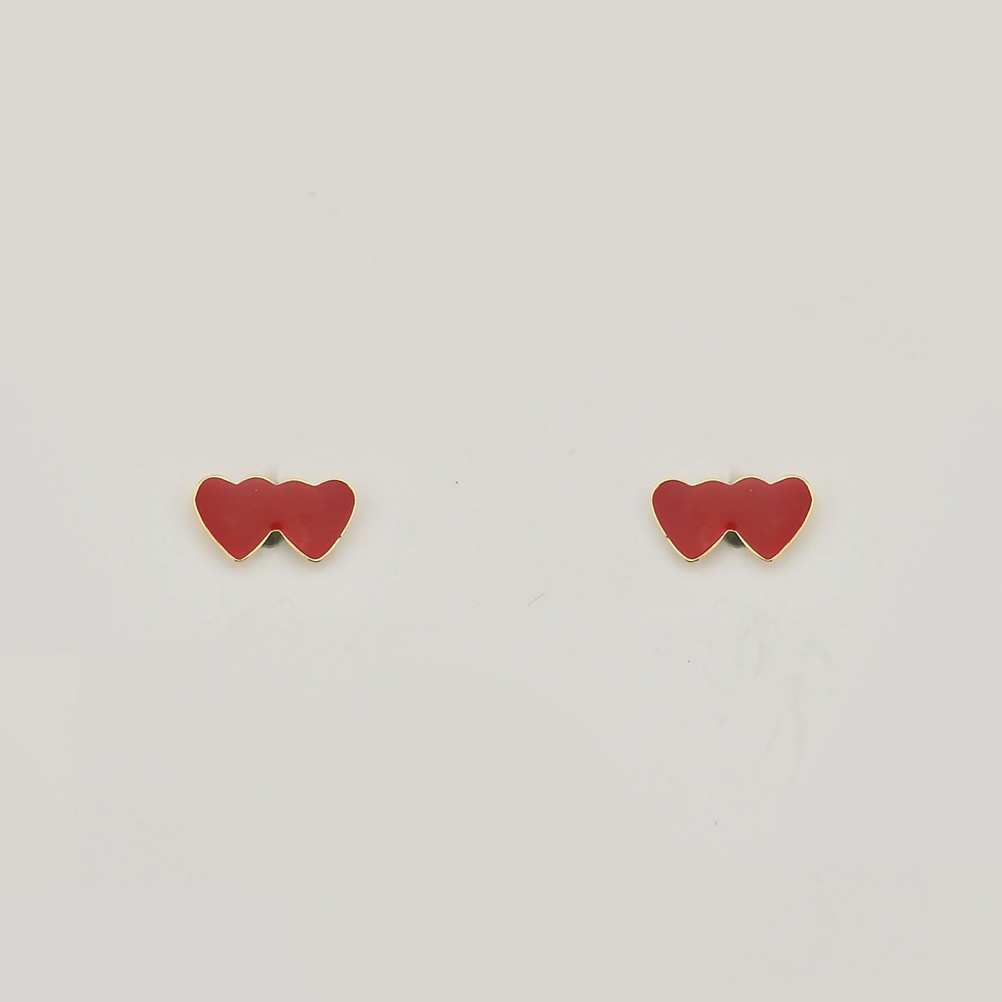 Aro doble corazón rojo