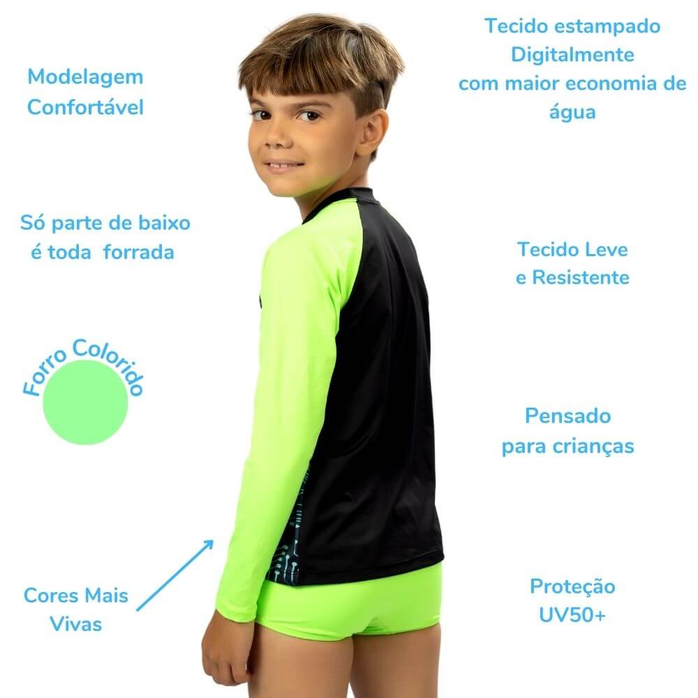 Conjunto UV juvenil con Mangas Game Azul