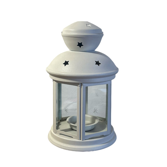 Farol decorativo para velas pequeñas con diseño de estrellas