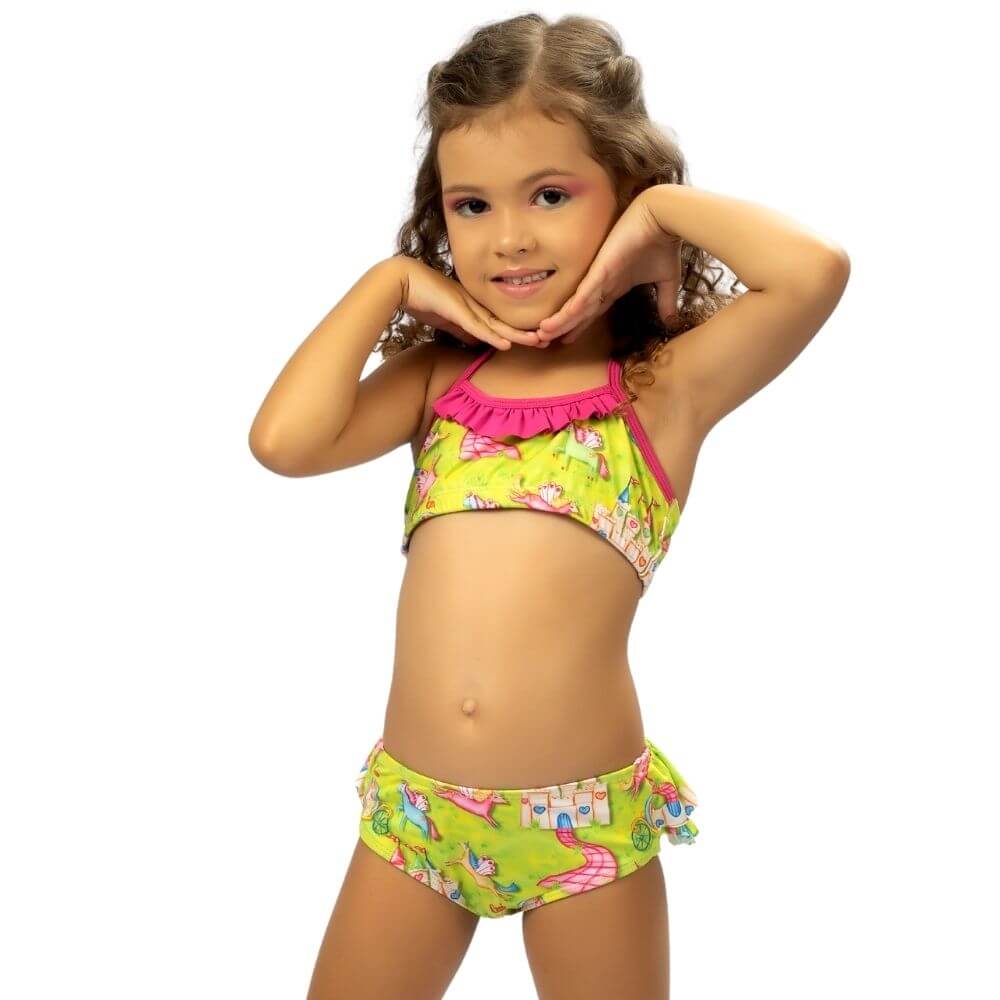 Bikini infantil voladitos Reino Encantado con sombrero