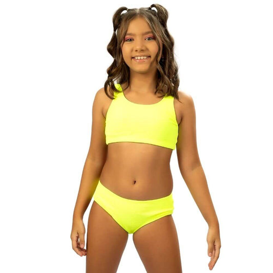 Bikini juvenil Acanalado Amarillo Neon